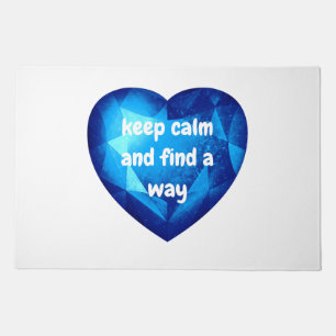 Blue Heart with Quote Doormat