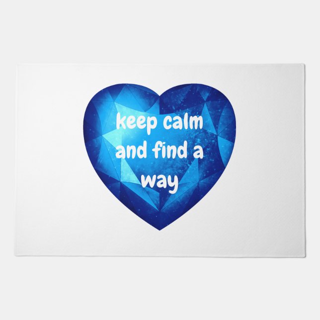 Blue Heart with Quote Doormat (Front)