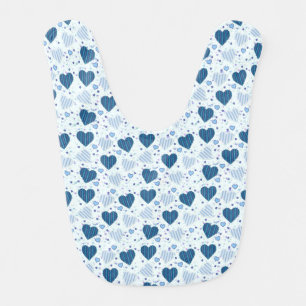 Blue Hearts Baby Bib