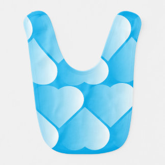 blue hearts baby bib
