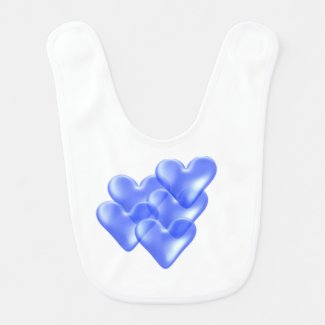 Blue Hearts Baby Bib
