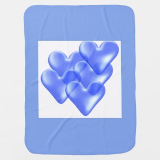 Blue Hearts Baby Blanket