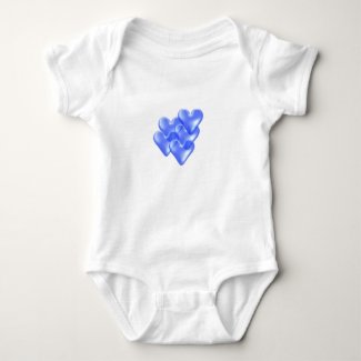 Blue Hearts Baby Bodysuit
