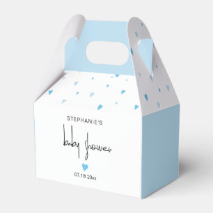 Blue Hearts Baby Boy Shower Pretty Favor Box