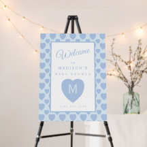 Blue Hearts Baby Shower Welcome 