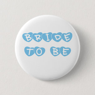Blue Hearts Bride to Be Pinback Button