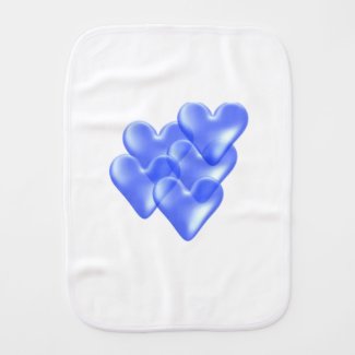 Blue Hearts Burping Cloth