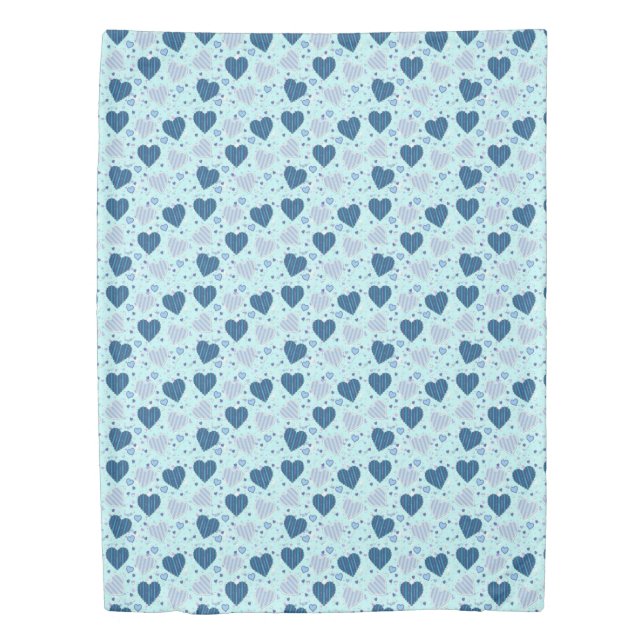 Blue Hearts Duvet Cover (Front)