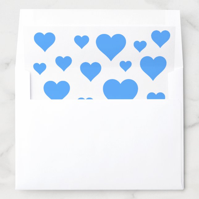 Blue Hearts Envelope Liner For Baby Boy Card (In Envelope)