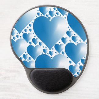 BLUE HEARTS GEL MOUSE PAD