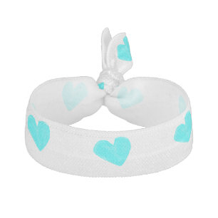 Blue hearts hair ties