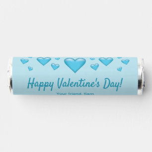 Blue Hearts Happy Valentine's Day & Custom Text Breath Savers® Mints