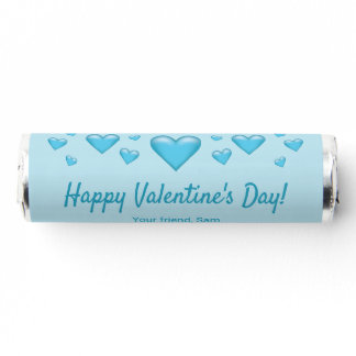 Blue Hearts Happy Valentine's Day &amp; Custom Text Breath Savers® Mints