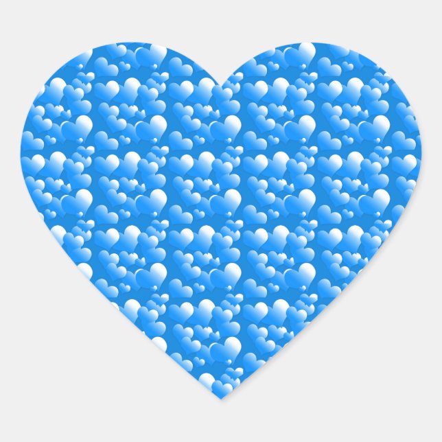 Blue Hearts Heart Sticker (Front)