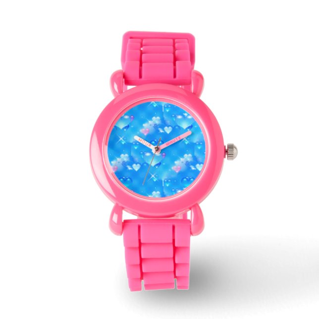 blue hearts jewelry watch (Front)