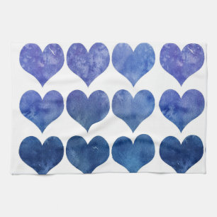 Blue Hearts Kitchen Towel