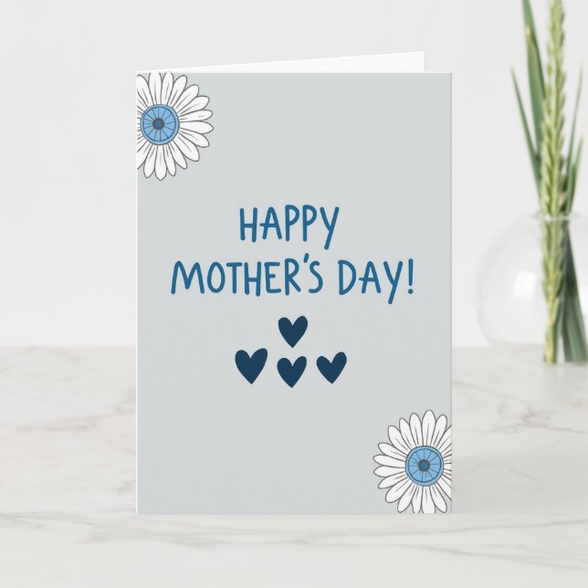 Blue Hearts Mothers Day Card (Front)