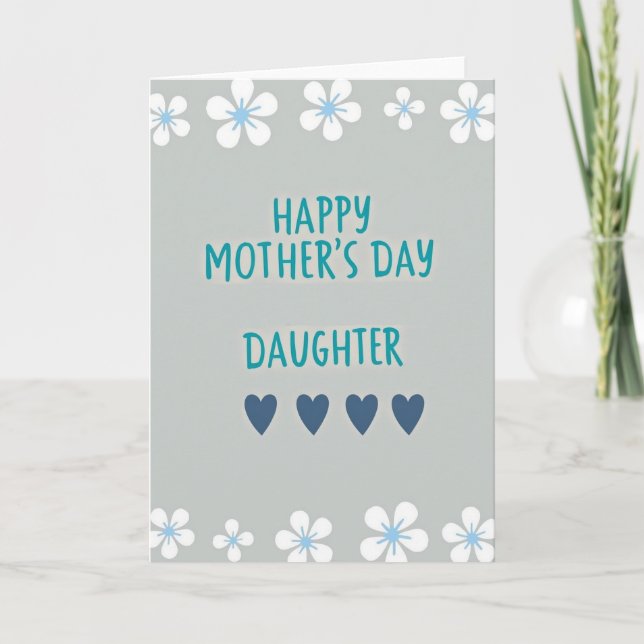Blue Hearts Mothers Day Wish Card (Front)