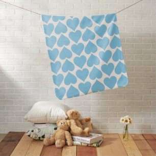 Blue Hearts Pattern, Romantic, Love Baby Blanket