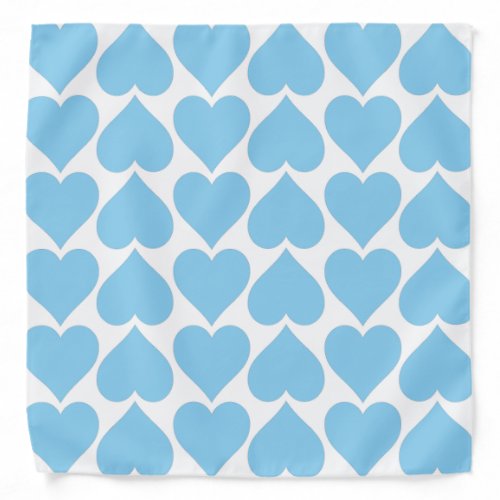 Blue Hearts Pattern Romantic Love Bandana