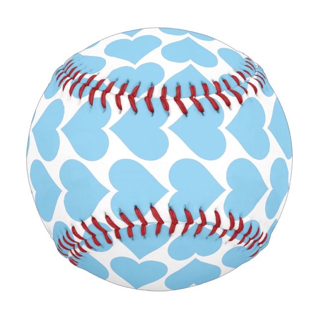 Blue Hearts Pattern, Romantic, Love Baseball (Back)
