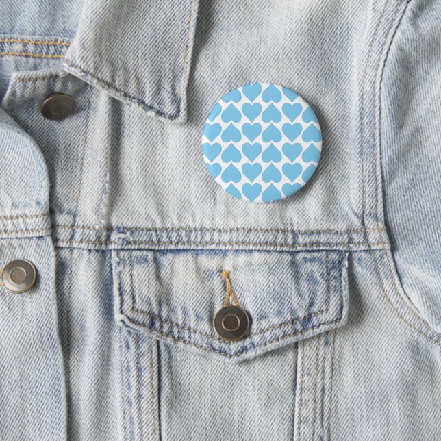 Blue Hearts Pattern, Romantic, Love Button (In Situ)
