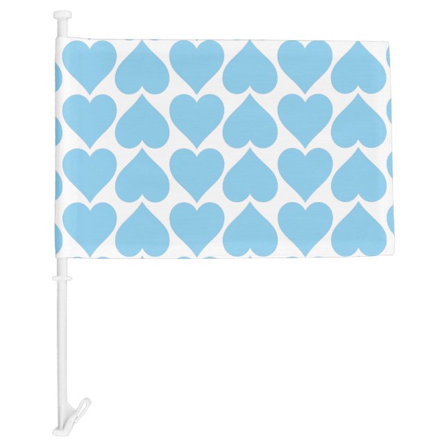 Blue Hearts Pattern, Romantic, Love Car Flag (Front)