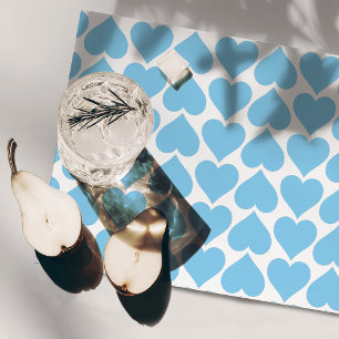 Blue Hearts Pattern, Romantic, Love Cloth Placemat