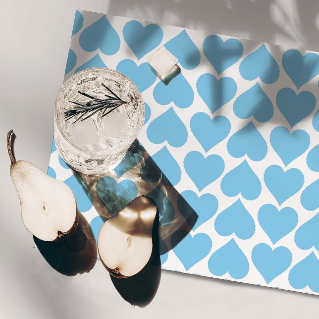 Blue Hearts Pattern, Romantic, Love Cloth Placemat (Creator Uploaded)