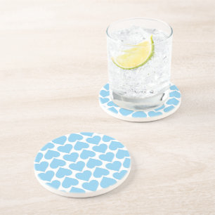 Blue Hearts Pattern, Romantic, Love Coaster