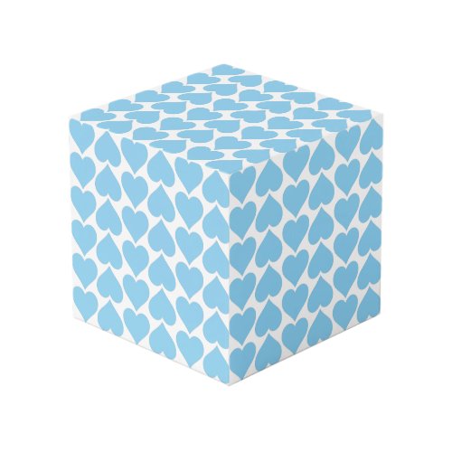 Blue Hearts Pattern Romantic Love Cube