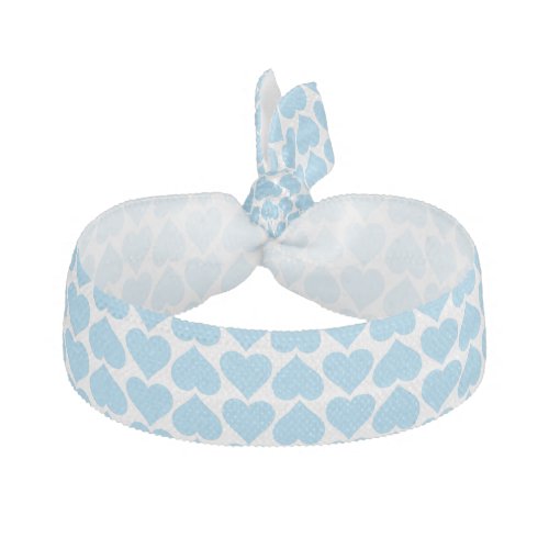 Blue Hearts Pattern Romantic Love Elastic Hair Tie