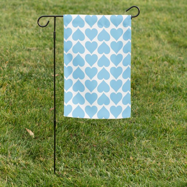 Blue Hearts Pattern, Romantic, Love Garden Flag (In SItu)