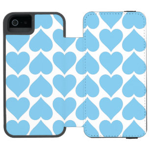 Blue Hearts Pattern, Romantic, Love iPhone SE/5/5s Wallet Case