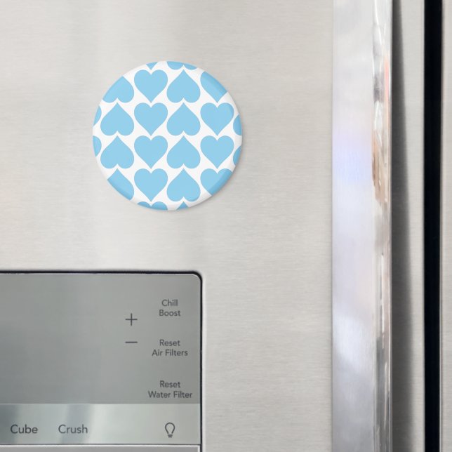 Blue Hearts Pattern, Romantic, Love Magnet (In Situ (Fridge))
