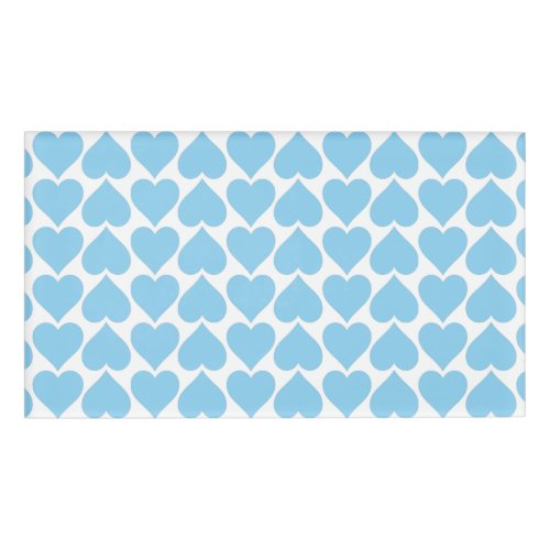 Blue Hearts Pattern Romantic Love Name Tag