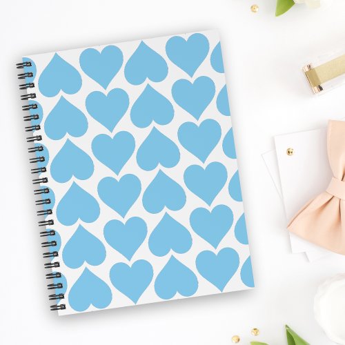 Blue Hearts Pattern Romantic Love Notebook