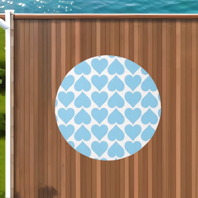 Blue Hearts Pattern, Romantic, Love Outdoor Rug (Insitu (Outdoor 1))