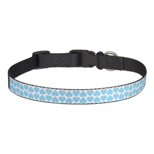 Blue Hearts Pattern Romantic Love Pet Collar