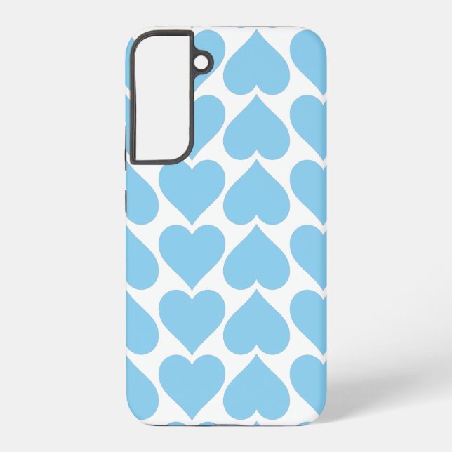 Blue Hearts Pattern, Romantic, Love Samsung Galaxy Case (Back)