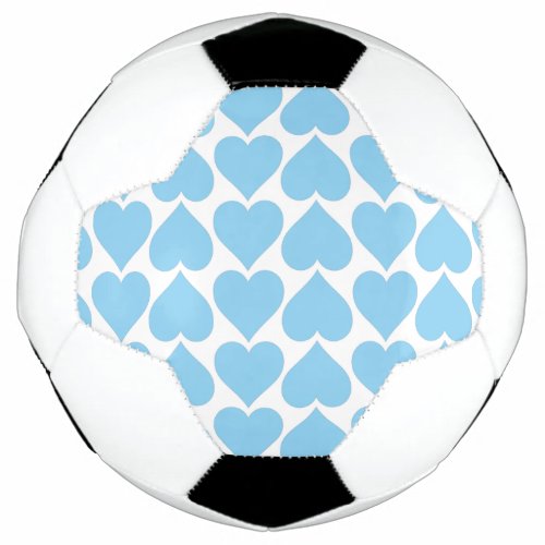 Blue Hearts Pattern Romantic Love Soccer Ball