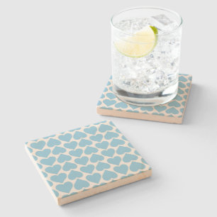 Blue Hearts Pattern, Romantic, Love Stone Coaster