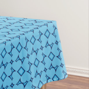 Blue Hearts Pattern Tablecloth