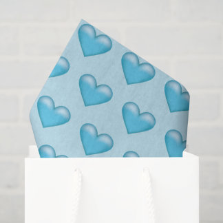 Blue Hearts Pattern Tissue Paper