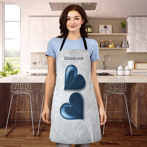 Blue Hearts Personalized Apron