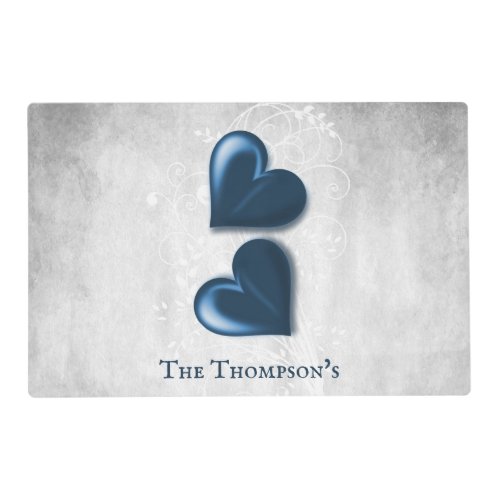 Blue Hearts Personalized Placemat