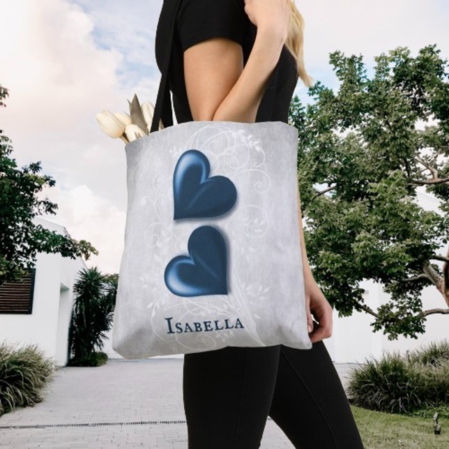 Blue Hearts Personalized Tote Bag (Blue Hearts Personalized Tote Bag)