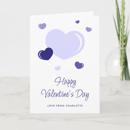 Blue Hearts Photo Happy Valentines Day Card