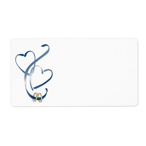Blue Hearts Shipping Labels