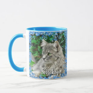 Blue Hearts, Square Instagram Cat 2 Photo Mug